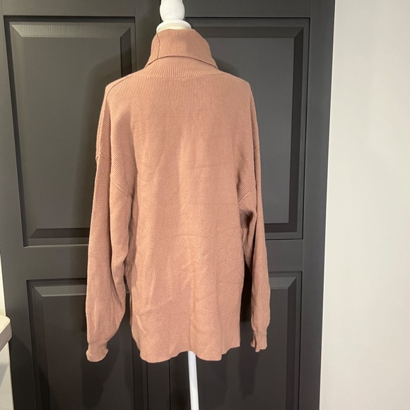 Free People Softly Structured Oversized Tunic Dusty Mauve Sz L Winter Cozy Soft - Picture 5 of 14